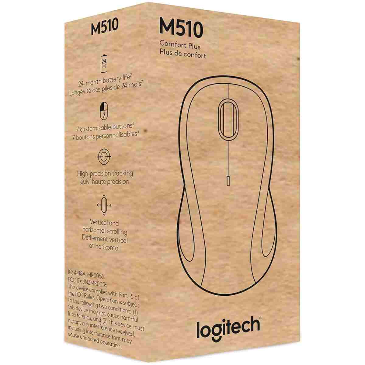 Logitech M510 Wireless Computer Mouse for PC with USB Unifying Receiver - Graphite