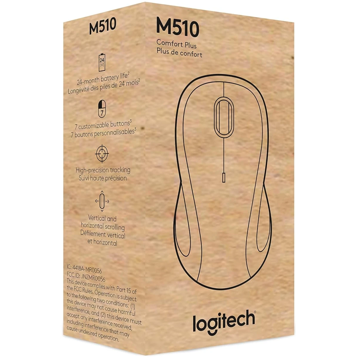 Logitech M510 Wireless Computer Mouse for PC with USB Unifying Receiver - Graphite