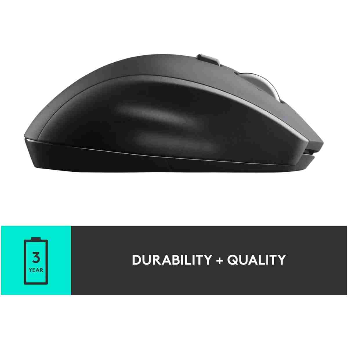 Logitech M705 Marathon Wireless Mouse, 2.4 GHz USB Unifying Receiver, 1000 DPI, 5-Programmable Buttons, 3-Year Battery, Compatible with PC, Mac, Laptop, Chromebook - Black