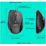 Logitech M705 Marathon Wireless Mouse, 2.4 GHz USB Unifying Receiver, 1000 DPI, 5-Programmable Buttons, 3-Year Battery, Compatible with PC, Mac, Laptop, Chromebook - Black