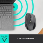 Logitech M705 Marathon Wireless Mouse, 2.4 GHz USB Unifying Receiver, 1000 DPI, 5-Programmable Buttons, 3-Year Battery, Compatible with PC, Mac, Laptop, Chromebook - Black