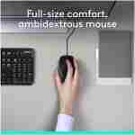 Logitech MK120 Wired Keyboard and Mouse Combo for Windows, Optical Wired Mouse, Full-Size Keyboard, USB Plug-and-Play, Compatible with PC, Laptop - Black