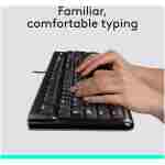 Logitech MK120 Wired Keyboard and Mouse Combo for Windows, Optical Wired Mouse, Full-Size Keyboard, USB Plug-and-Play, Compatible with PC, Laptop - Black