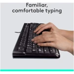 Logitech MK120 Wired Keyboard and Mouse Combo for Windows, Optical Wired Mouse, Full-Size Keyboard, USB Plug-and-Play, Compatible with PC, Laptop - Black