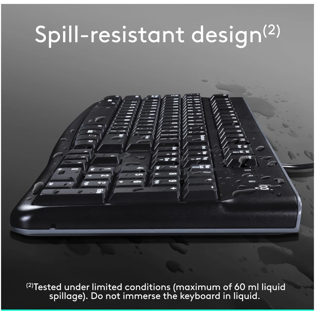 Logitech MK120 Wired Keyboard and Mouse Combo for Windows, Optical Wired Mouse, Full-Size Keyboard, USB Plug-and-Play, Compatible with PC, Laptop - Black