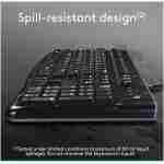 Logitech MK120 Wired Keyboard and Mouse Combo for Windows, Optical Wired Mouse, Full-Size Keyboard, USB Plug-and-Play, Compatible with PC, Laptop - Black