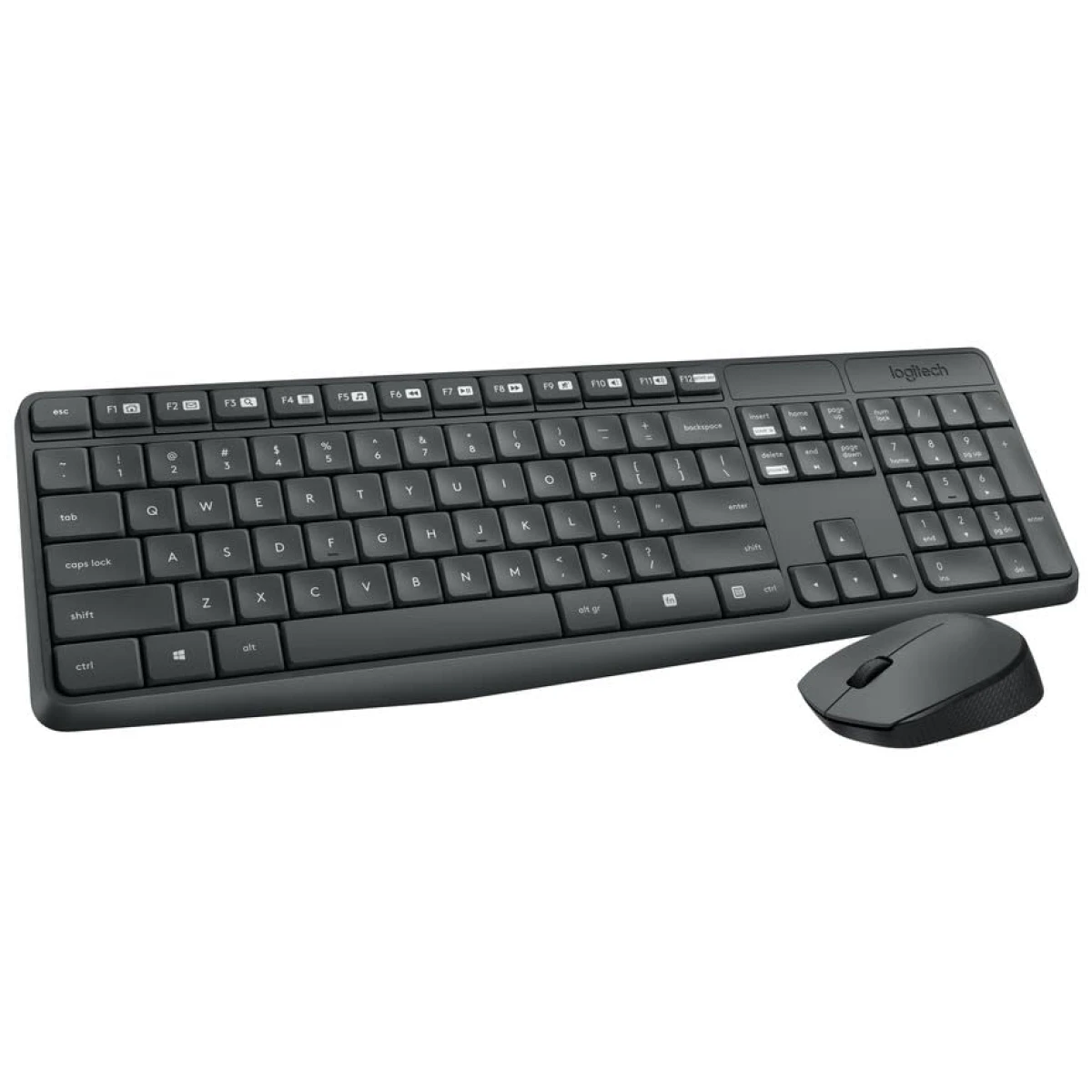 Logitech MK235 Wireless Keyboard and Mouse Combo for Windows, USB Receiver, 15 FN Keys, Long Battery Life, Compatible with PC, Laptop
