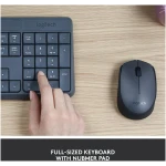 Logitech MK235 Wireless Keyboard and Mouse Combo for Windows, USB Receiver, 15 FN Keys, Long Battery Life, Compatible with PC, Laptop