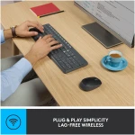Logitech MK235 Wireless Keyboard and Mouse Combo for Windows, USB Receiver, 15 FN Keys, Long Battery Life, Compatible with PC, Laptop
