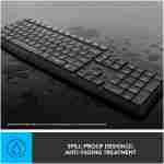 Logitech MK235 Wireless Keyboard and Mouse Combo for Windows, USB Receiver, 15 FN Keys, Long Battery Life, Compatible with PC, Laptop