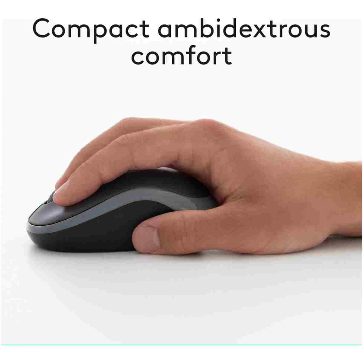 Logitech MK270 Wireless Keyboard And Mouse Combo For Windows, 2.4 GHz Wireless, Compact Mouse, 8 Multimedia And Shortcut Keys, For PC, Laptop - Black