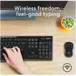 Logitech MK270 Wireless Keyboard And Mouse Combo For Windows, 2.4 GHz Wireless, Compact Mouse, 8 Multimedia And Shortcut Keys, For PC, Laptop - Black