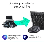 Logitech MK270 Wireless Keyboard And Mouse Combo For Windows, 2.4 GHz Wireless, Compact Mouse, 8 Multimedia And Shortcut Keys, For PC, Laptop - Black