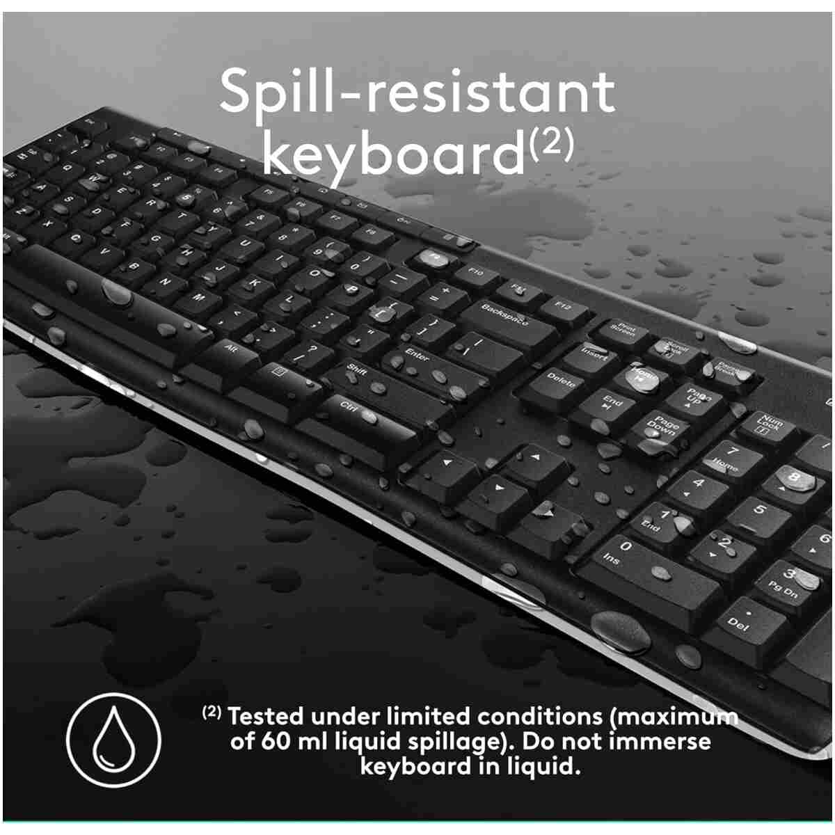 Logitech MK270 Wireless Keyboard And Mouse Combo For Windows, 2.4 GHz Wireless, Compact Mouse, 8 Multimedia And Shortcut Keys, For PC, Laptop - Black