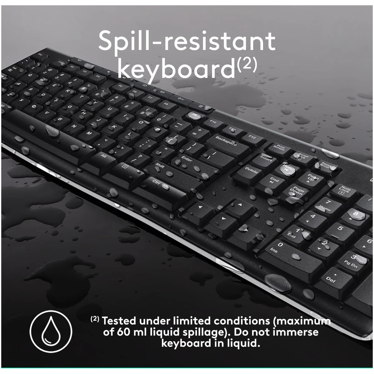 Logitech MK270 Wireless Keyboard And Mouse Combo For Windows, 2.4 GHz Wireless, Compact Mouse, 8 Multimedia And Shortcut Keys, For PC, Laptop - Black