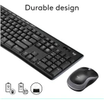 Logitech MK270 Wireless Keyboard And Mouse Combo For Windows, 2.4 GHz Wireless, Compact Mouse, 8 Multimedia And Shortcut Keys, For PC, Laptop - Black