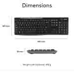 Logitech MK270 Wireless Keyboard And Mouse Combo For Windows, 2.4 GHz Wireless, Compact Mouse, 8 Multimedia And Shortcut Keys, For PC, Laptop - Black