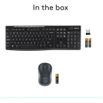 Logitech MK270 Wireless Keyboard And Mouse Combo For Windows, 2.4 GHz Wireless, Compact Mouse, 8 Multimedia And Shortcut Keys, For PC, Laptop - Black