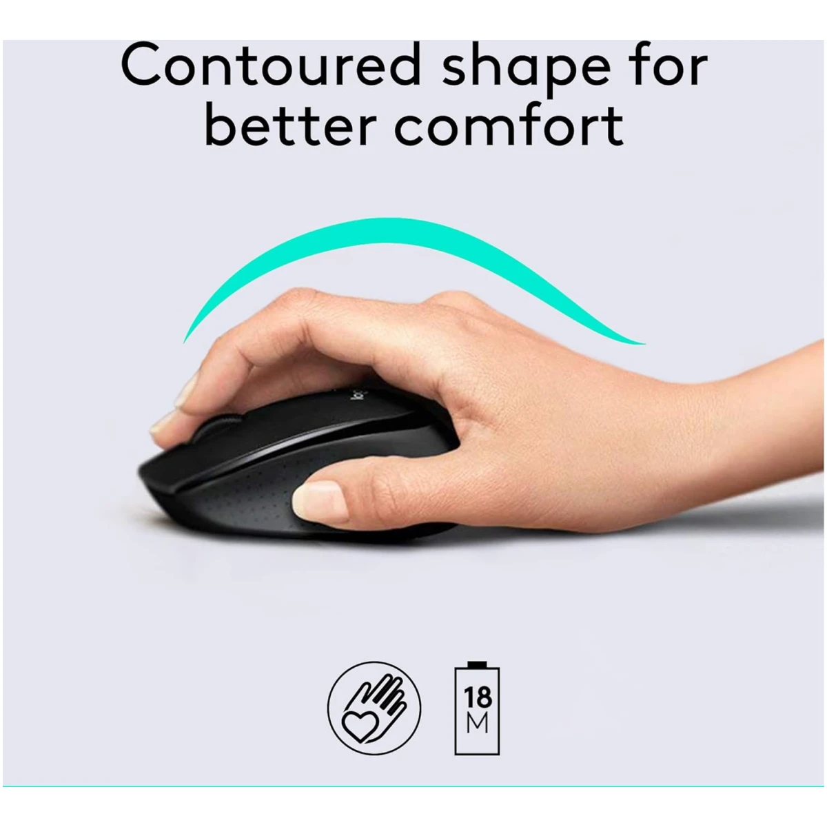 Logitech MK345 Wireless Combo Full-Sized Keyboard with Palm Rest and Comfortable Right-Handed Mouse, 2.4 GHz Wireless USB Receiver, Compatible with PC, Laptop,Black