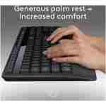 Logitech MK345 Wireless Combo Full-Sized Keyboard with Palm Rest and Comfortable Right-Handed Mouse, 2.4 GHz Wireless USB Receiver, Compatible with PC, Laptop,Black
