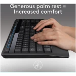 Logitech MK345 Wireless Combo Full-Sized Keyboard with Palm Rest and Comfortable Right-Handed Mouse, 2.4 GHz Wireless USB Receiver, Compatible with PC, Laptop,Black