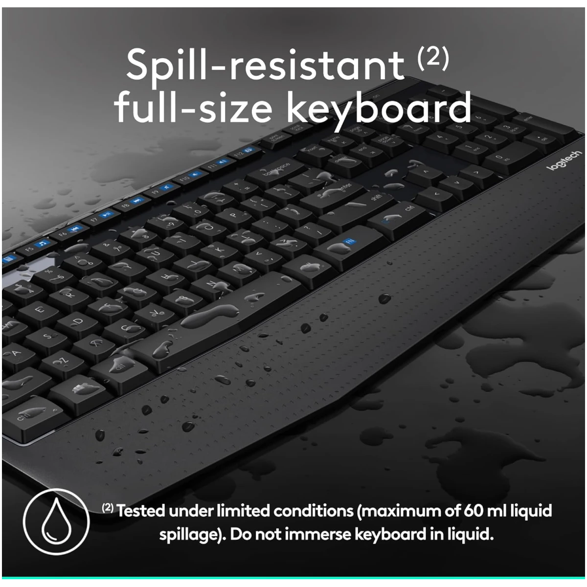 Logitech MK345 Wireless Combo Full-Sized Keyboard with Palm Rest and Comfortable Right-Handed Mouse, 2.4 GHz Wireless USB Receiver, Compatible with PC, Laptop,Black