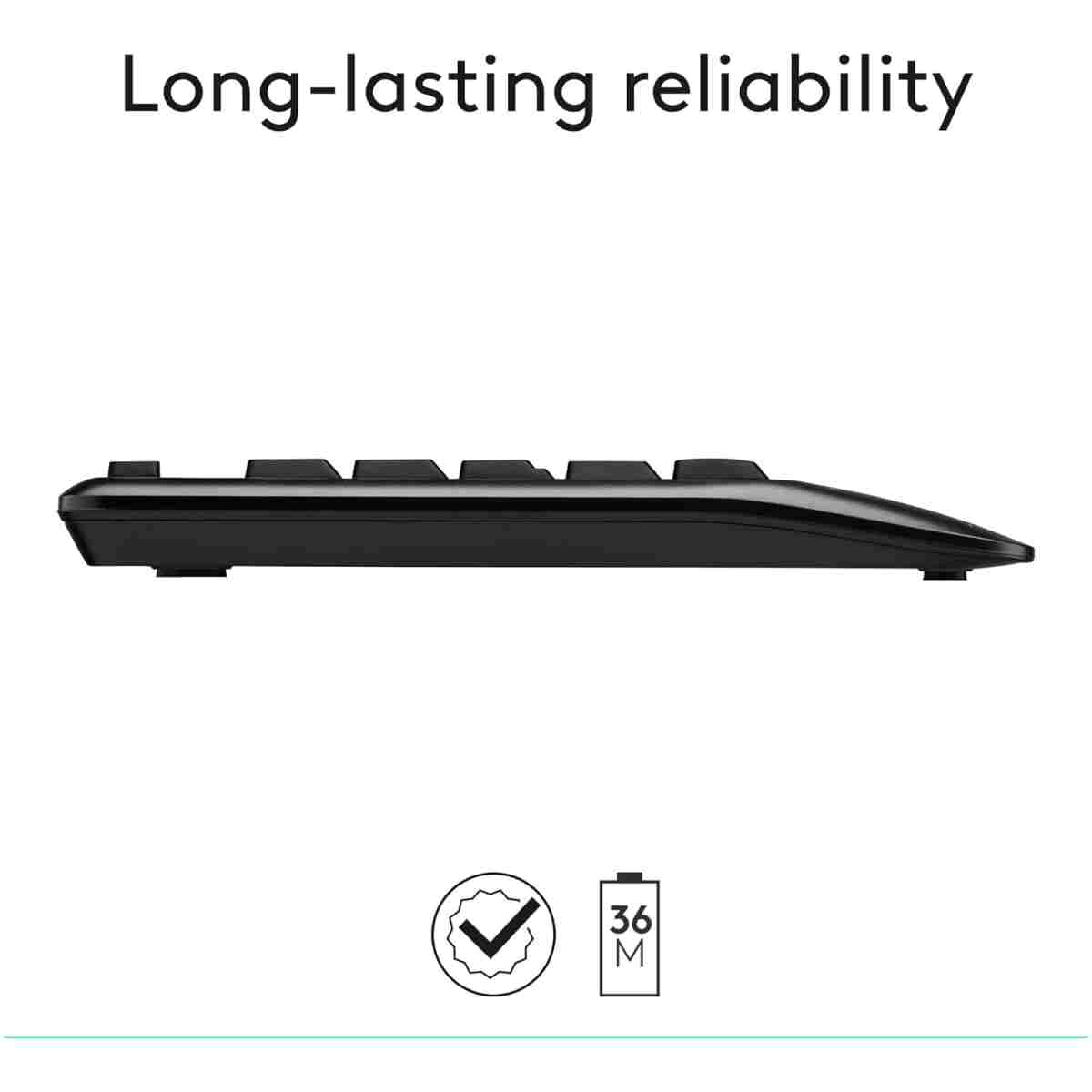 Logitech MK345 Wireless Combo Full-Sized Keyboard with Palm Rest and Comfortable Right-Handed Mouse, 2.4 GHz Wireless USB Receiver, Compatible with PC, Laptop,Black