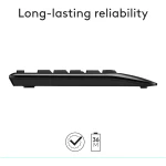 Logitech MK345 Wireless Combo Full-Sized Keyboard with Palm Rest and Comfortable Right-Handed Mouse, 2.4 GHz Wireless USB Receiver, Compatible with PC, Laptop,Black
