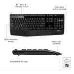 Logitech MK345 Wireless Combo Full-Sized Keyboard with Palm Rest and Comfortable Right-Handed Mouse, 2.4 GHz Wireless USB Receiver, Compatible with PC, Laptop,Black