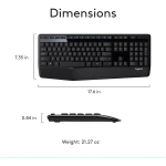 Logitech MK345 Wireless Combo Full-Sized Keyboard with Palm Rest and Comfortable Right-Handed Mouse, 2.4 GHz Wireless USB Receiver, Compatible with PC, Laptop,Black