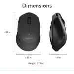 Logitech MK345 Wireless Combo Full-Sized Keyboard with Palm Rest and Comfortable Right-Handed Mouse, 2.4 GHz Wireless USB Receiver, Compatible with PC, Laptop,Black