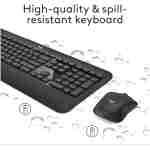 Logitech MK540 Advanced Wireless Keyboard and Mouse Combo for Windows, 2.4 GHz Unifying USB-Receiver, Multimedia Hotkeys, 3-Year Battery Life, for PC, Laptop
