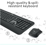 Logitech MK540 Advanced Wireless Keyboard and Mouse Combo for Windows, 2.4 GHz Unifying USB-Receiver, Multimedia Hotkeys, 3-Year Battery Life, for PC, Laptop