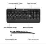 Logitech MK540 Advanced Wireless Keyboard and Mouse Combo for Windows, 2.4 GHz Unifying USB-Receiver, Multimedia Hotkeys, 3-Year Battery Life, for PC, Laptop
