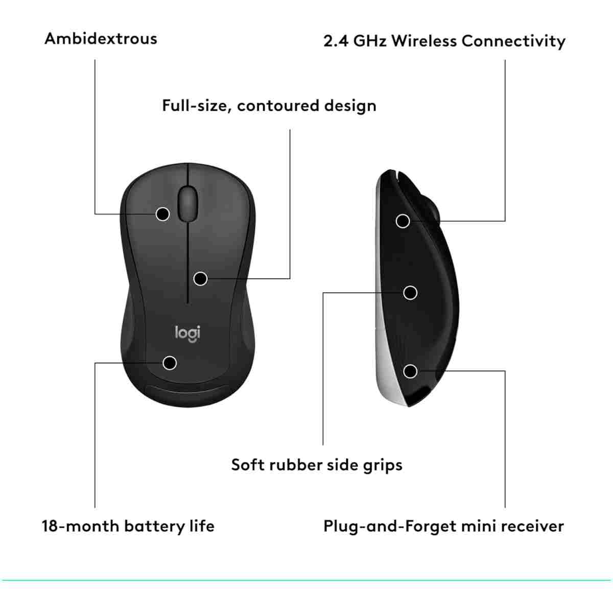Logitech MK540 Advanced Wireless Keyboard and Mouse Combo for Windows, 2.4 GHz Unifying USB-Receiver, Multimedia Hotkeys, 3-Year Battery Life, for PC, Laptop