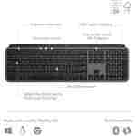 Logitech MX Keys S Wireless Keyboard, Low Profile, Fluid Precise Quiet Typing, Programmable Keys, Backlighting, Bluetooth, USB C Rechargeable, for Windows PC, Linux, Chrome, Mac...