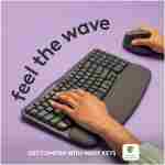 Logitech Wave Keys Wireless Ergonomic Keyboard with Cushioned Palm Rest, Comfortable Natural Typing, Easy-Switch, Bluetooth, Logi Bolt Receiver, for Multi-OS, Windows/Mac -...