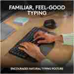Logitech Wave Keys Wireless Ergonomic Keyboard with Cushioned Palm Rest, Comfortable Natural Typing, Easy-Switch, Bluetooth, Logi Bolt Receiver, for Multi-OS, Windows/Mac -...