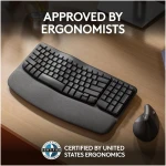 Logitech Wave Keys Wireless Ergonomic Keyboard with Cushioned Palm Rest, Comfortable Natural Typing, Easy-Switch, Bluetooth, Logi Bolt Receiver, for Multi-OS, Windows/Mac -...