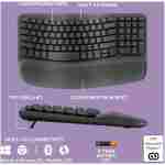 Logitech Wave Keys Wireless Ergonomic Keyboard with Cushioned Palm Rest, Comfortable Natural Typing, Easy-Switch, Bluetooth, Logi Bolt Receiver, for Multi-OS, Windows/Mac -...