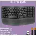 Logitech Wave Keys Wireless Ergonomic Keyboard with Cushioned Palm Rest, Comfortable Natural Typing, Easy-Switch, Bluetooth, Logi Bolt Receiver, for Multi-OS, Windows/Mac -...