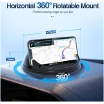 Loncaster Car Phone Holder, Car Phone Mount Silicone Car Pad Mat for Various Dashboards, Slip Free Desk Phone Stand Compatible with iPhone, Samsung, Android Smartphones, GPS...
