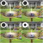 Mademax 1W Solar Bird Bath Fountain Pump, Solar Fountain with 6 Nozzle, Free Standing Floating Solar Powered Water Fountain Pump for Bird Bath, Garden, Pond, Pool, Outdoor