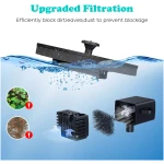 Mademax 1W Solar Bird Bath Fountain Pump, Solar Fountain with 6 Nozzle, Free Standing Floating Solar Powered Water Fountain Pump for Bird Bath, Garden, Pond, Pool, Outdoor