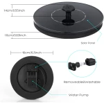 Mademax 1W Solar Bird Bath Fountain Pump, Solar Fountain with 6 Nozzle, Free Standing Floating Solar Powered Water Fountain Pump for Bird Bath, Garden, Pond, Pool, Outdoor