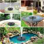 Mademax 1W Solar Bird Bath Fountain Pump, Solar Fountain with 6 Nozzle, Free Standing Floating Solar Powered Water Fountain Pump for Bird Bath, Garden, Pond, Pool, Outdoor