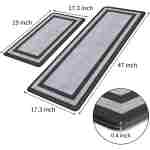 Mattitude Kitchen Mat [2 PCS] Cushioned Anti-Fatigue Non-Skid Waterproof Rugs Ergonomic Comfort Standing Mat for Kitchen, Floor, Office, Sink, Laundry, Black and Gray