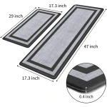 Mattitude Kitchen Mat [2 PCS] Cushioned Anti-Fatigue Non-Skid Waterproof Rugs Ergonomic Comfort Standing Mat for Kitchen, Floor, Office, Sink, Laundry, Black and Gray