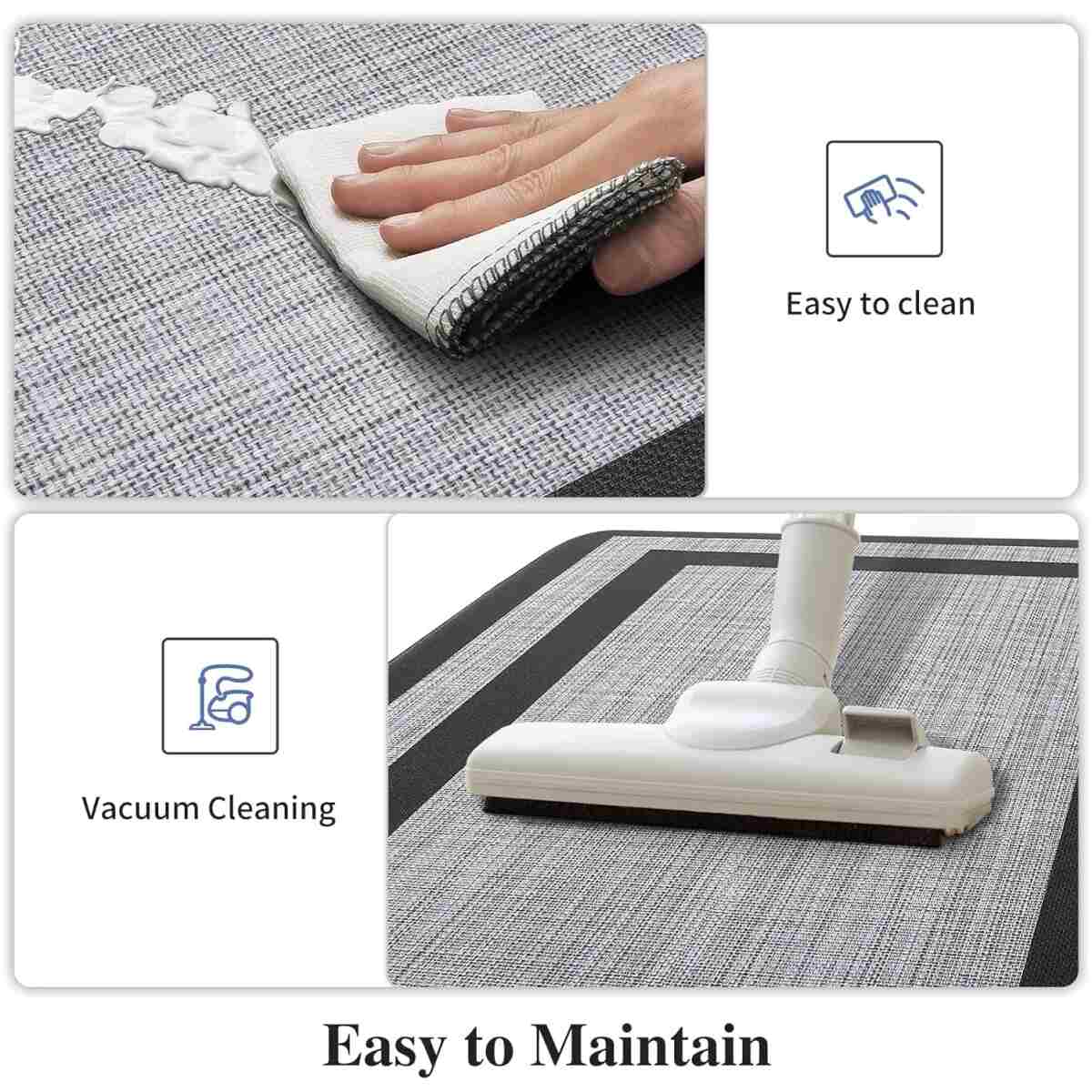 Mattitude Kitchen Mat [2 PCS] Cushioned Anti-Fatigue Non-Skid Waterproof Rugs Ergonomic Comfort Standing Mat for Kitchen, Floor, Office, Sink, Laundry, Black and Gray