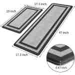 Mattitude Kitchen Mat [2 PCS] Cushioned Anti-Fatigue Non-Skid Waterproof Rugs Ergonomic Comfort Standing Mat for Kitchen, Floor, Office, Sink, Laundry, Black and Gray